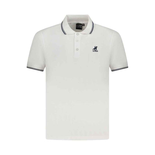White Cotton Men Polo Shirt