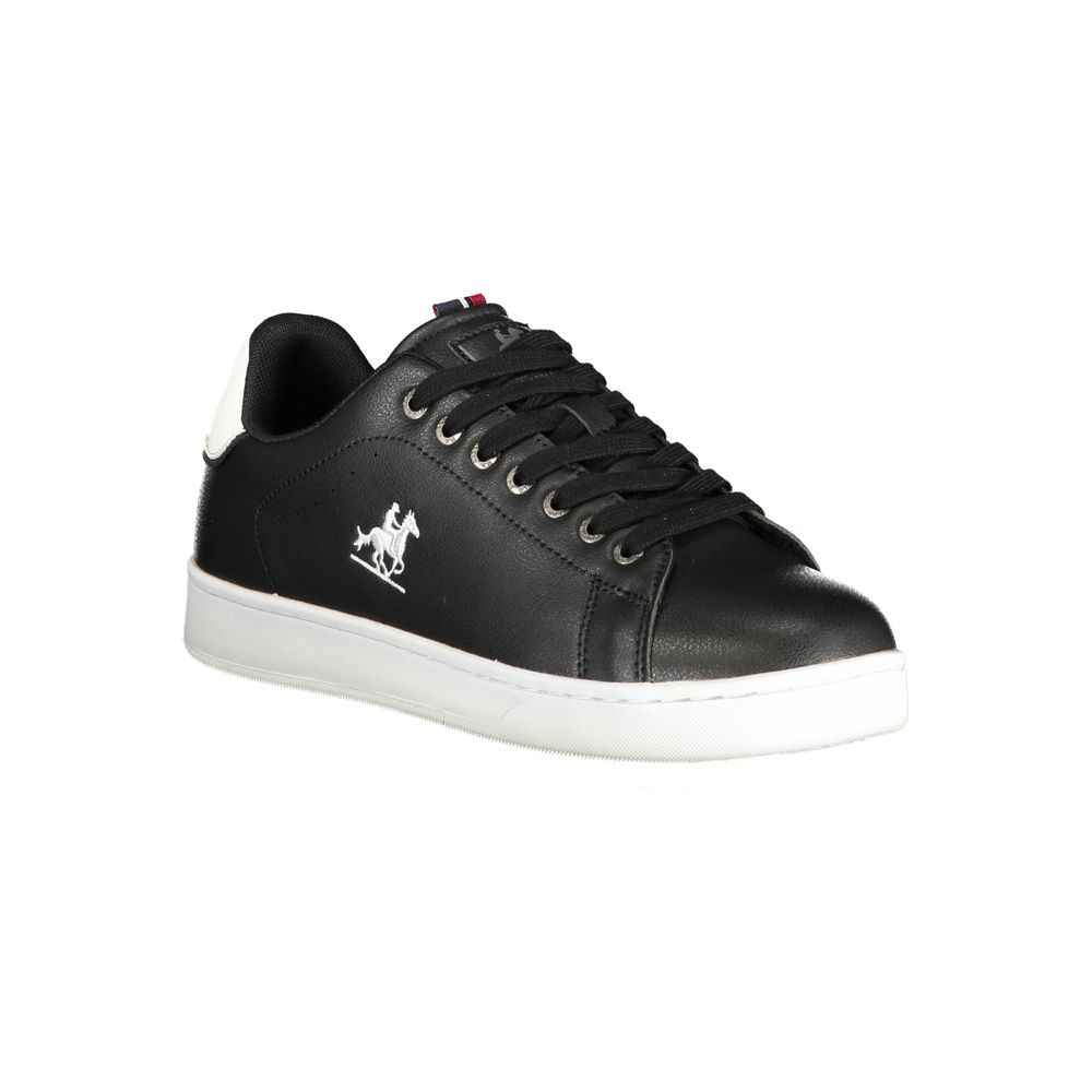 Black Polyurethane Men Sneaker