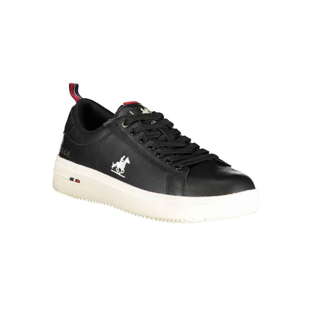 Black Polyurethane Men Sneaker