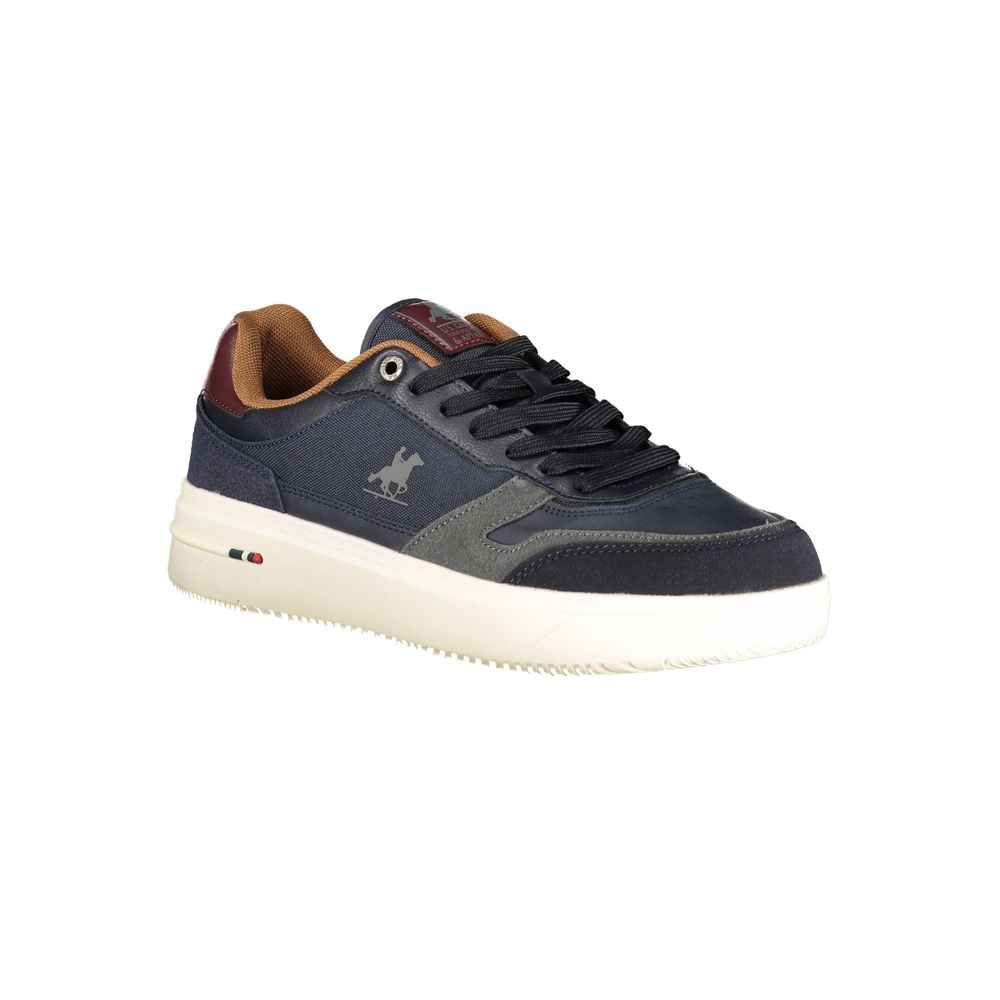 Blue Polyurethane Men Sneaker