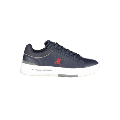Blue Polyurethane Men Sneaker