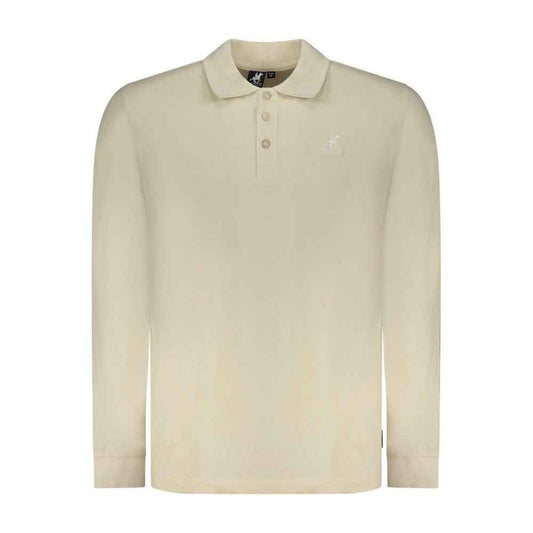 Beige Cotton Men Polo Shirt