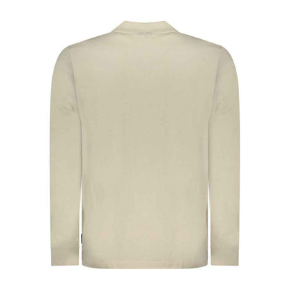 Beige Cotton Men Polo Shirt
