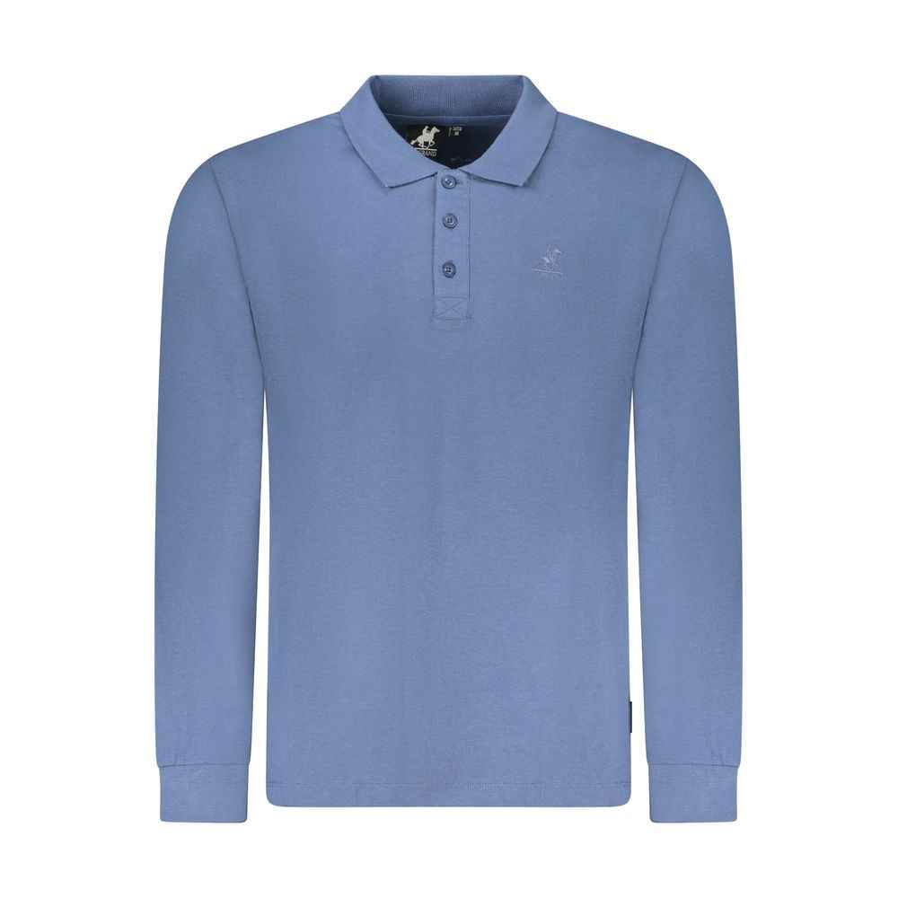 Blue Cotton Men's Polo Shirt