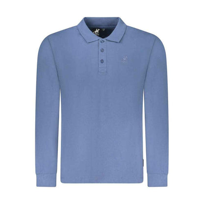 Blue Cotton Men's Polo Shirt