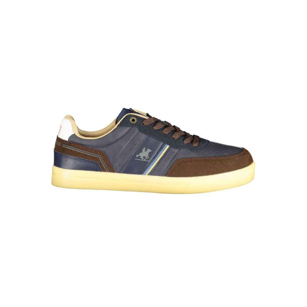 Blue Polyurethane Men Sneaker