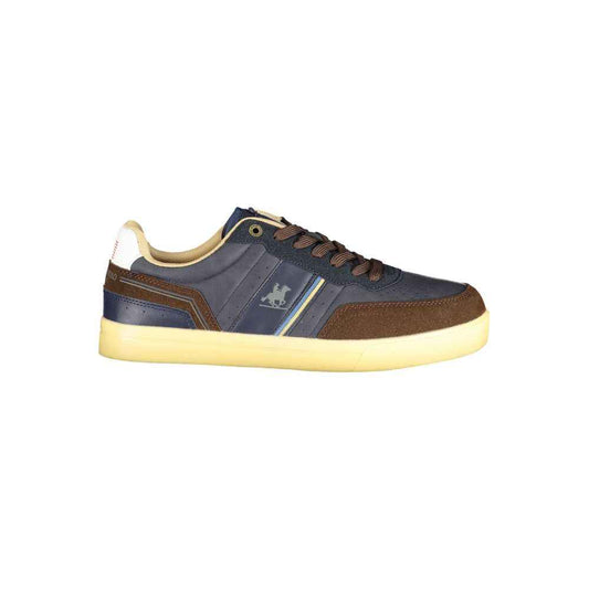 Blue Polyurethane Men Sneaker