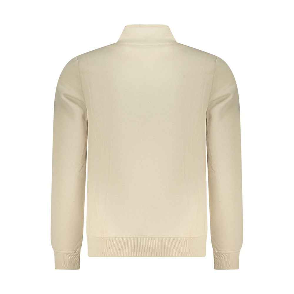 Beige Polyester Men Sweatshirt