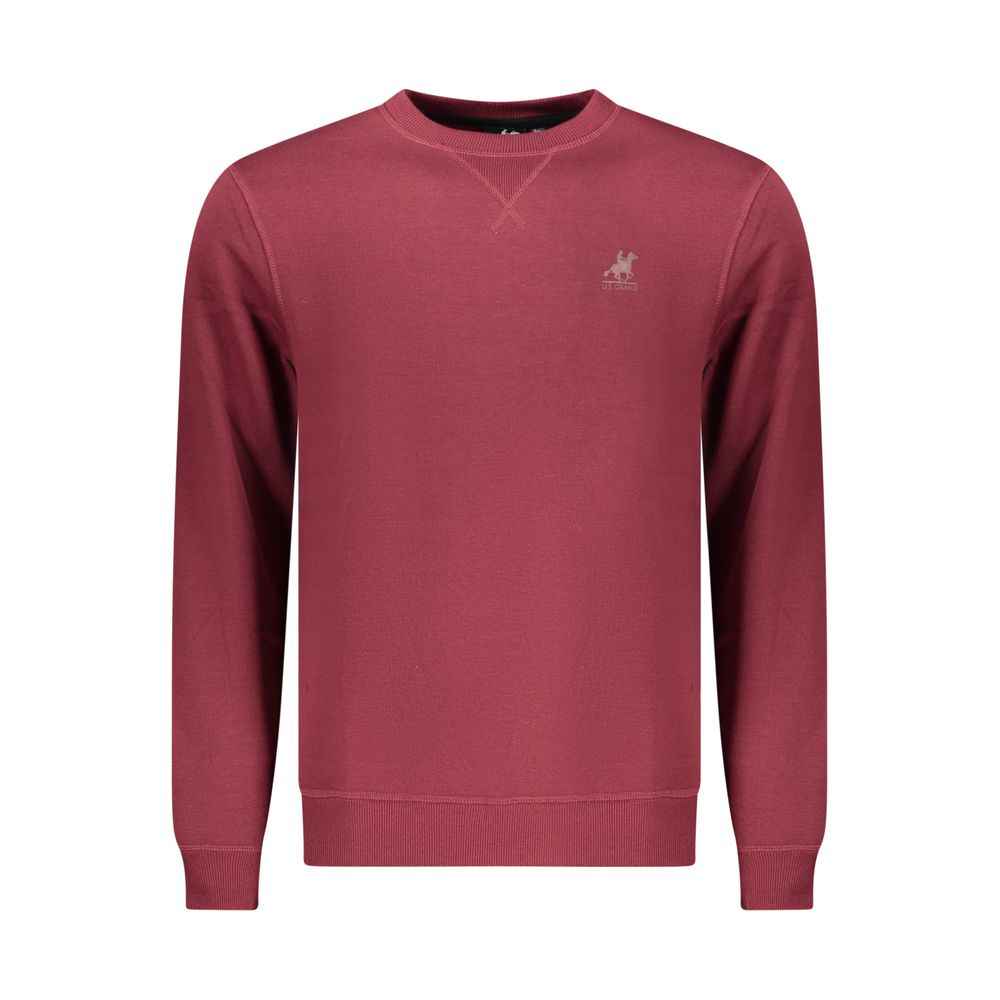 Red Polyester Men Sweatshirt