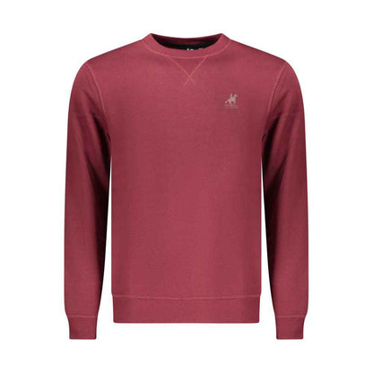 Red Polyester Men Sweatshirt
