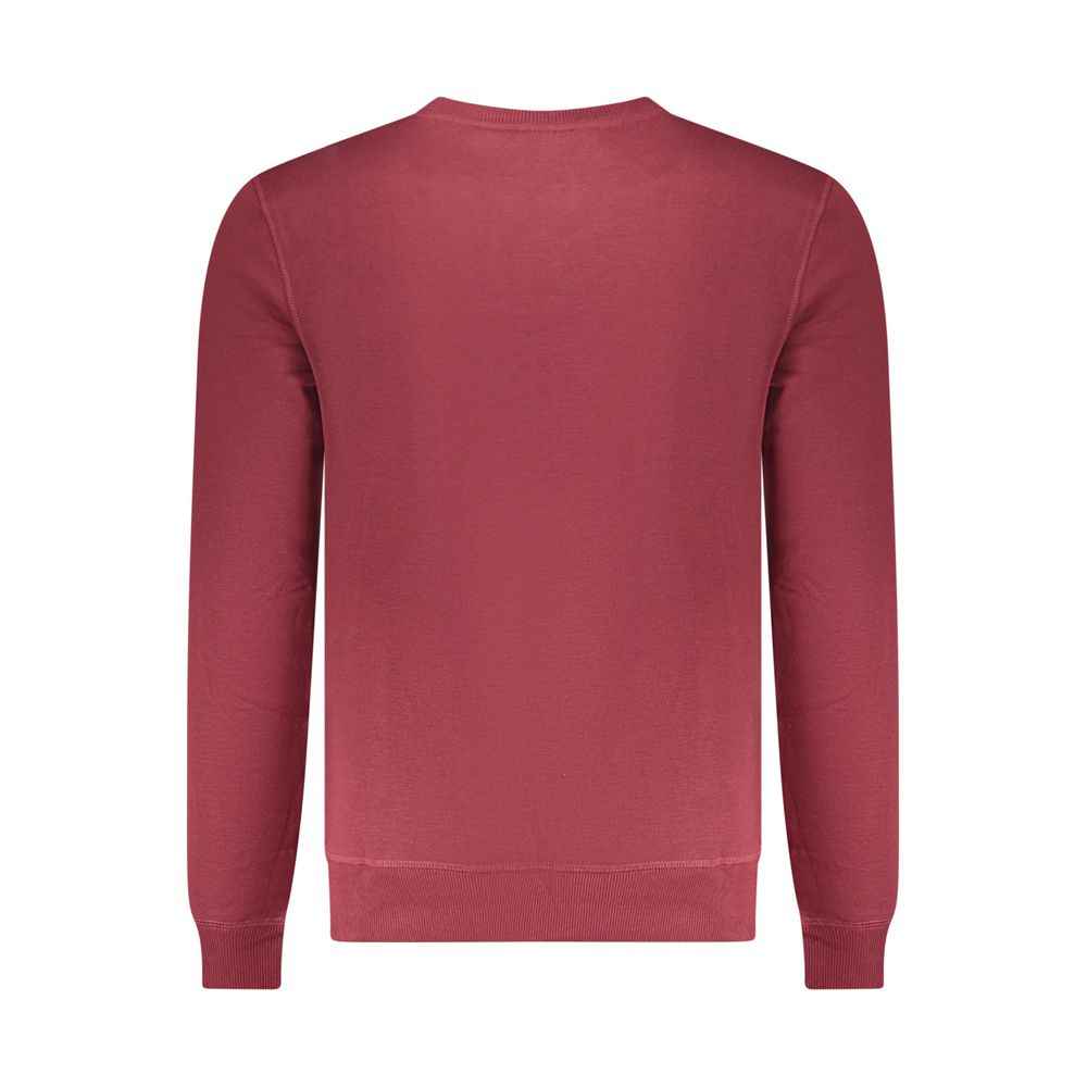Red Polyester Men Sweatshirt