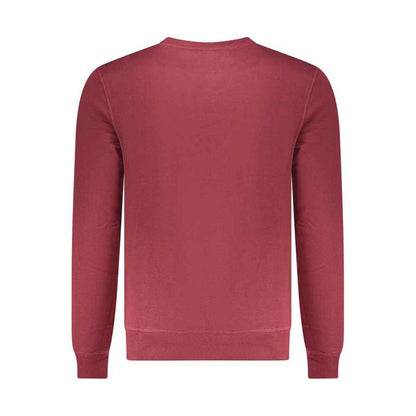 Red Polyester Men Sweatshirt