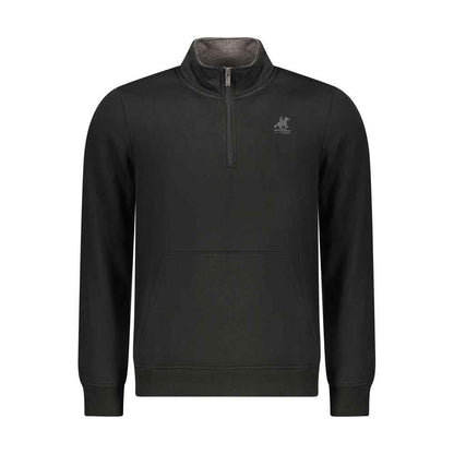 Black Polyester Men Sweatshirt