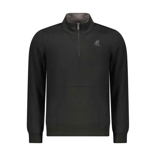 Black Polyester Men Sweatshirt