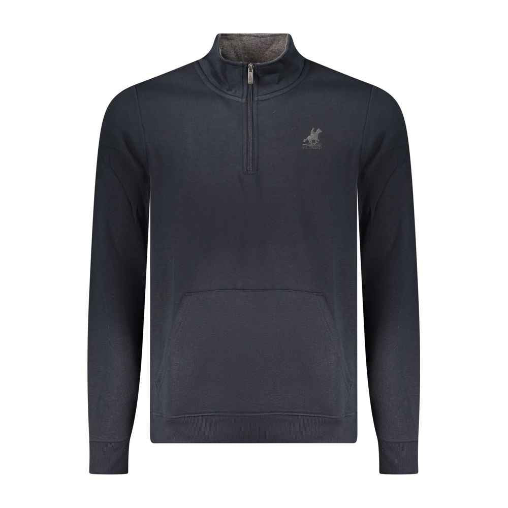 Blue Polyester Men Sweatshirt
