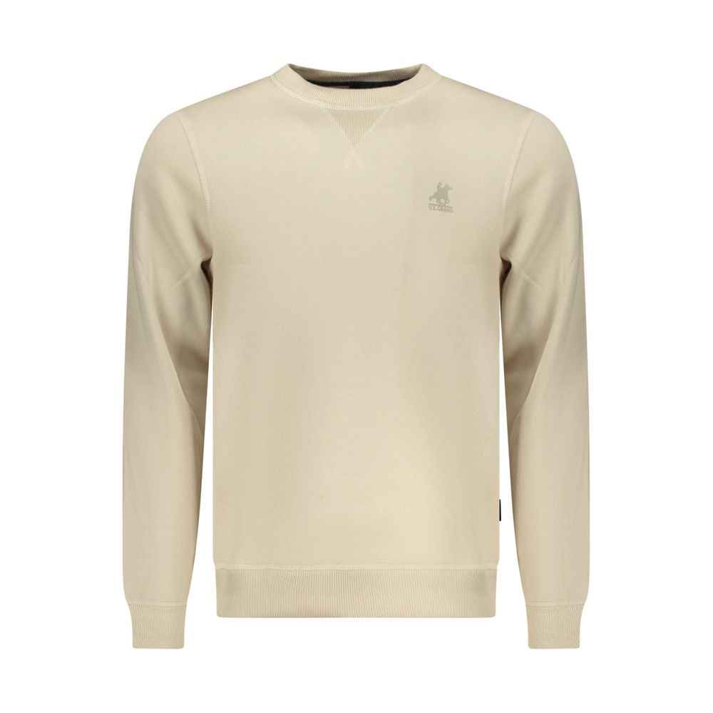 Beige Polyester Men Sweatshirt