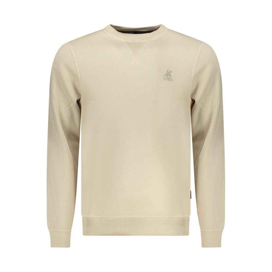 Beige Polyester Men Sweatshirt
