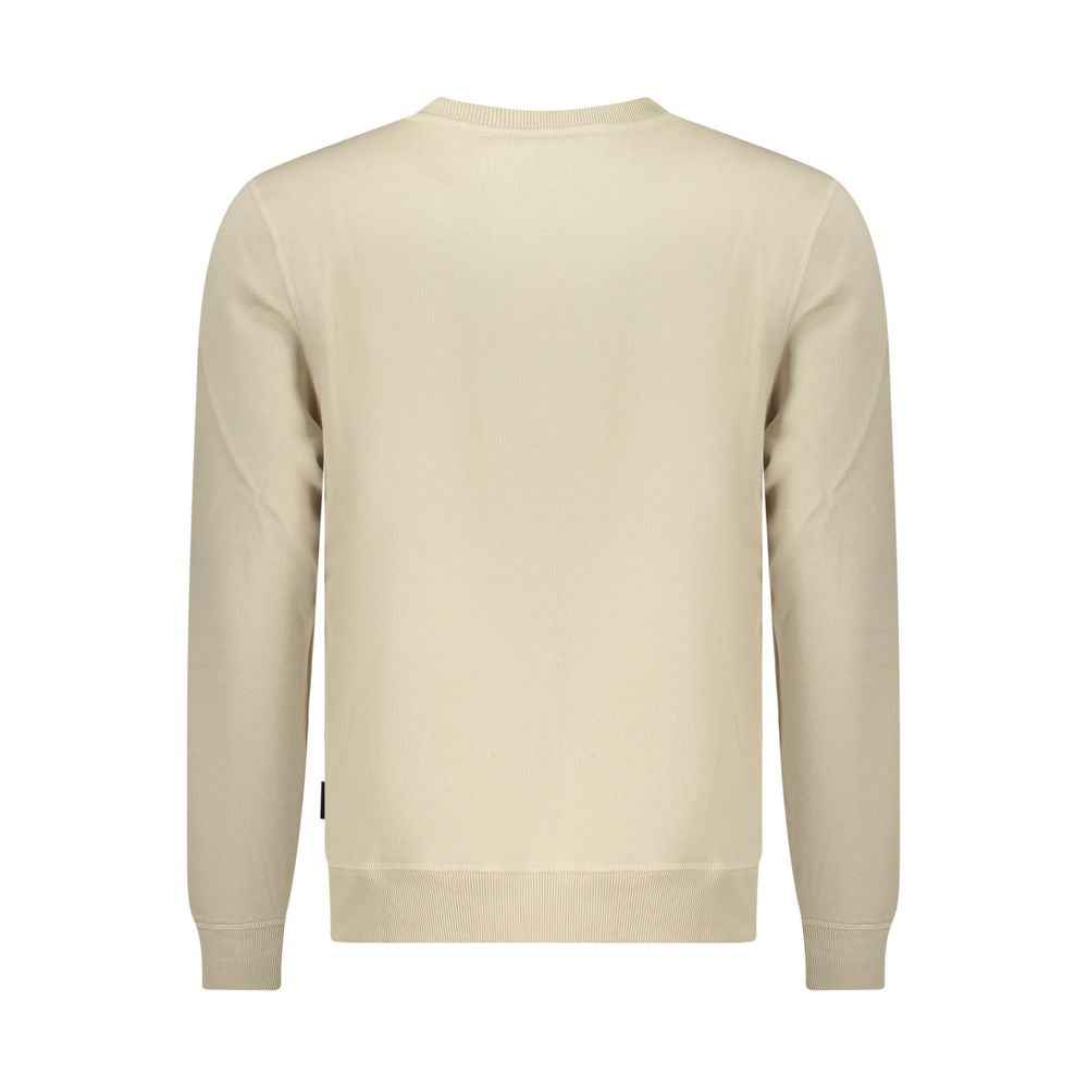 Beige Polyester Men Sweatshirt
