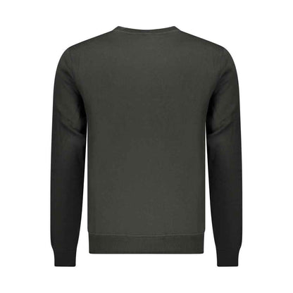 Black Polyester Men Sweatshirt