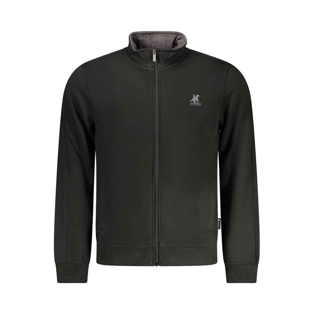 Black Cotton Men Sweatshirt
