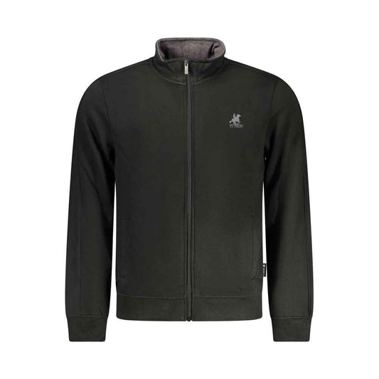 Black Cotton Men Sweatshirt