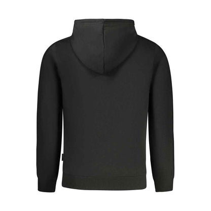 Black Cotton Men Hoodie