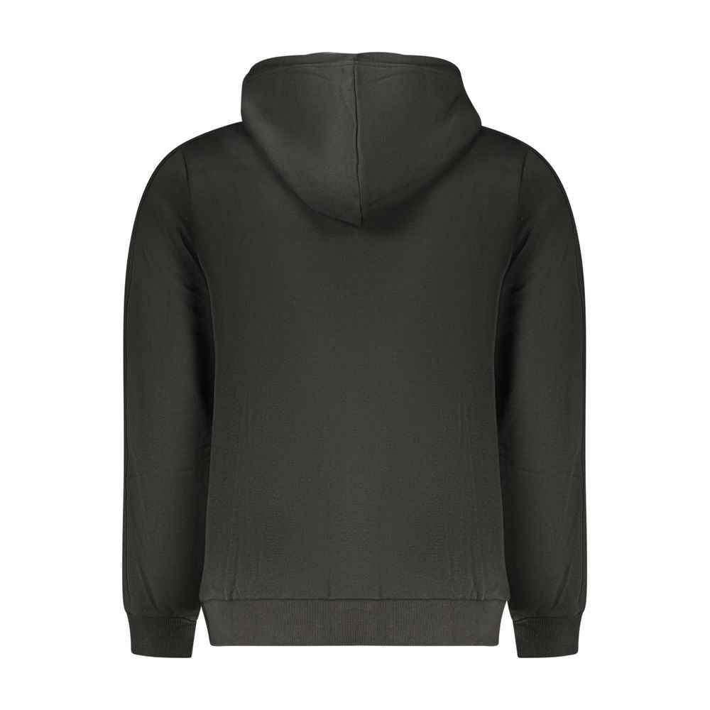 Black Cotton Men Hoodie