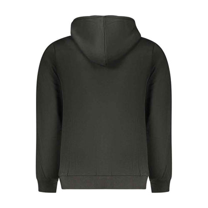 Black Cotton Men Hoodie