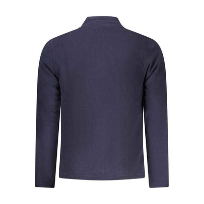 Blue Polyester Men Sweatshirt