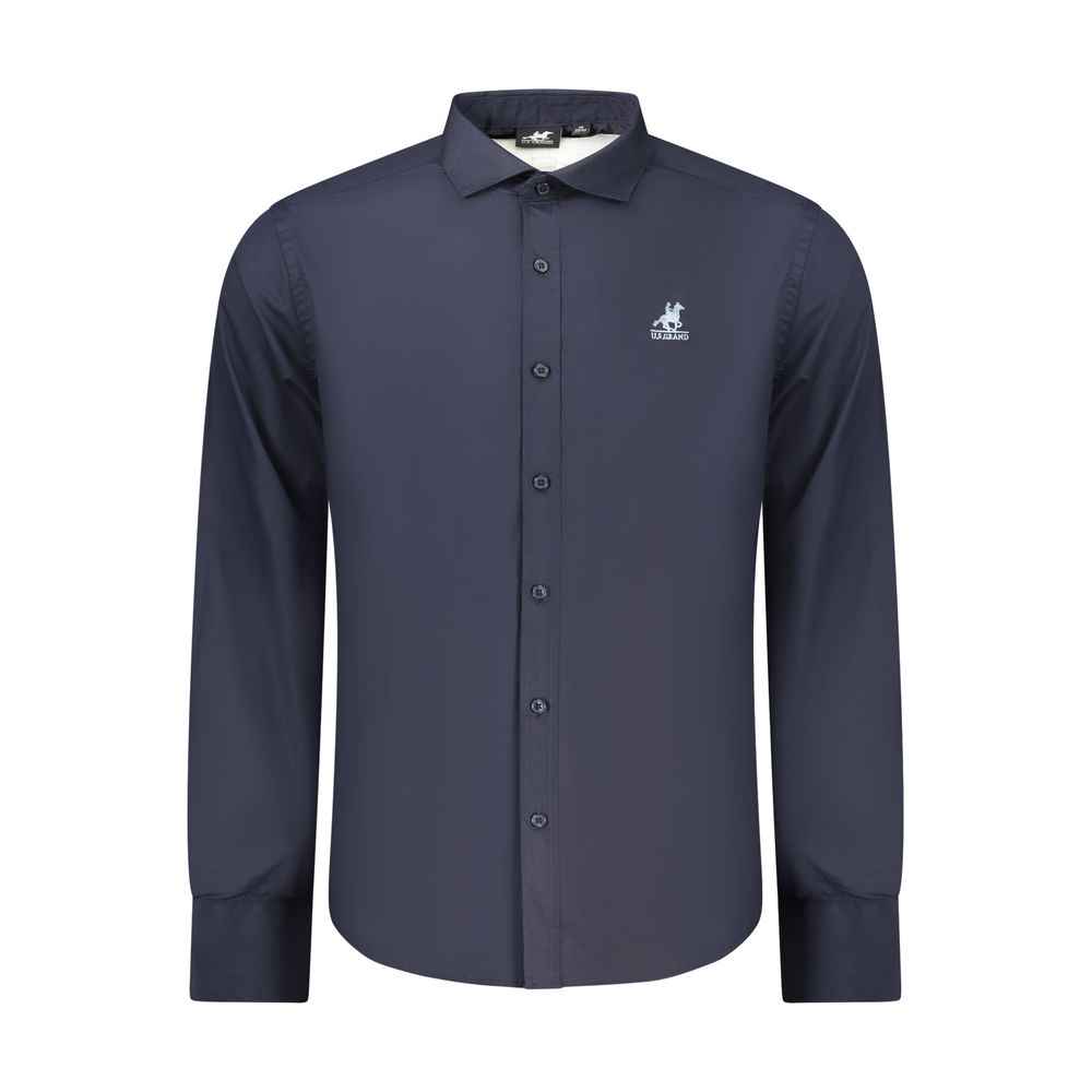 Blue Cotton Men Shirt