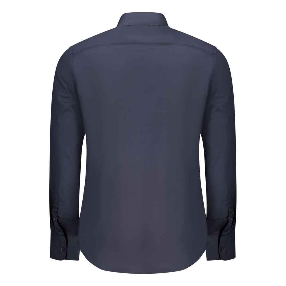 Blue Cotton Men Shirt