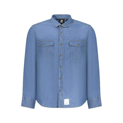 Blue Cotton Men Shirt