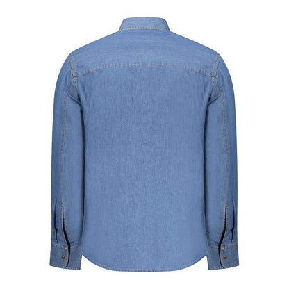 Blue Cotton Men Shirt