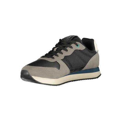 Black Polyurethane Men Sneaker