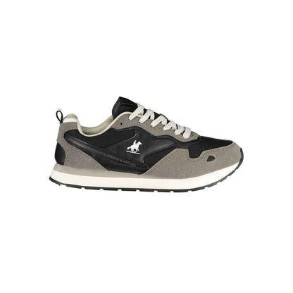 Black Polyurethane Men Sneaker