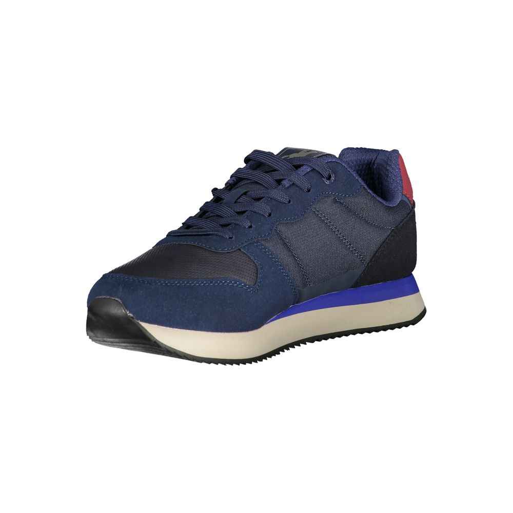 Blue Polyurethane Men Sneaker