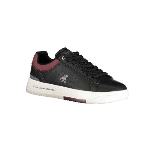 Black Polyurethane Men Sneaker