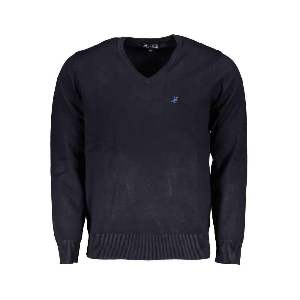 Blue Viscosa Men Sweater