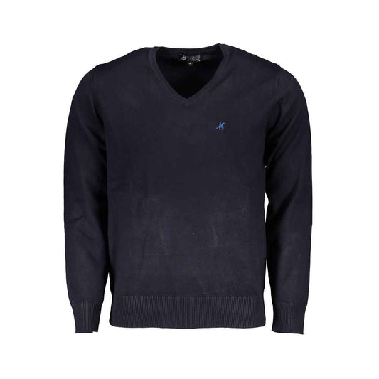 Blue Viscosa Men Sweater