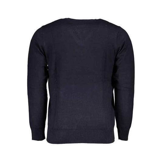 Blue Viscosa Men Sweater