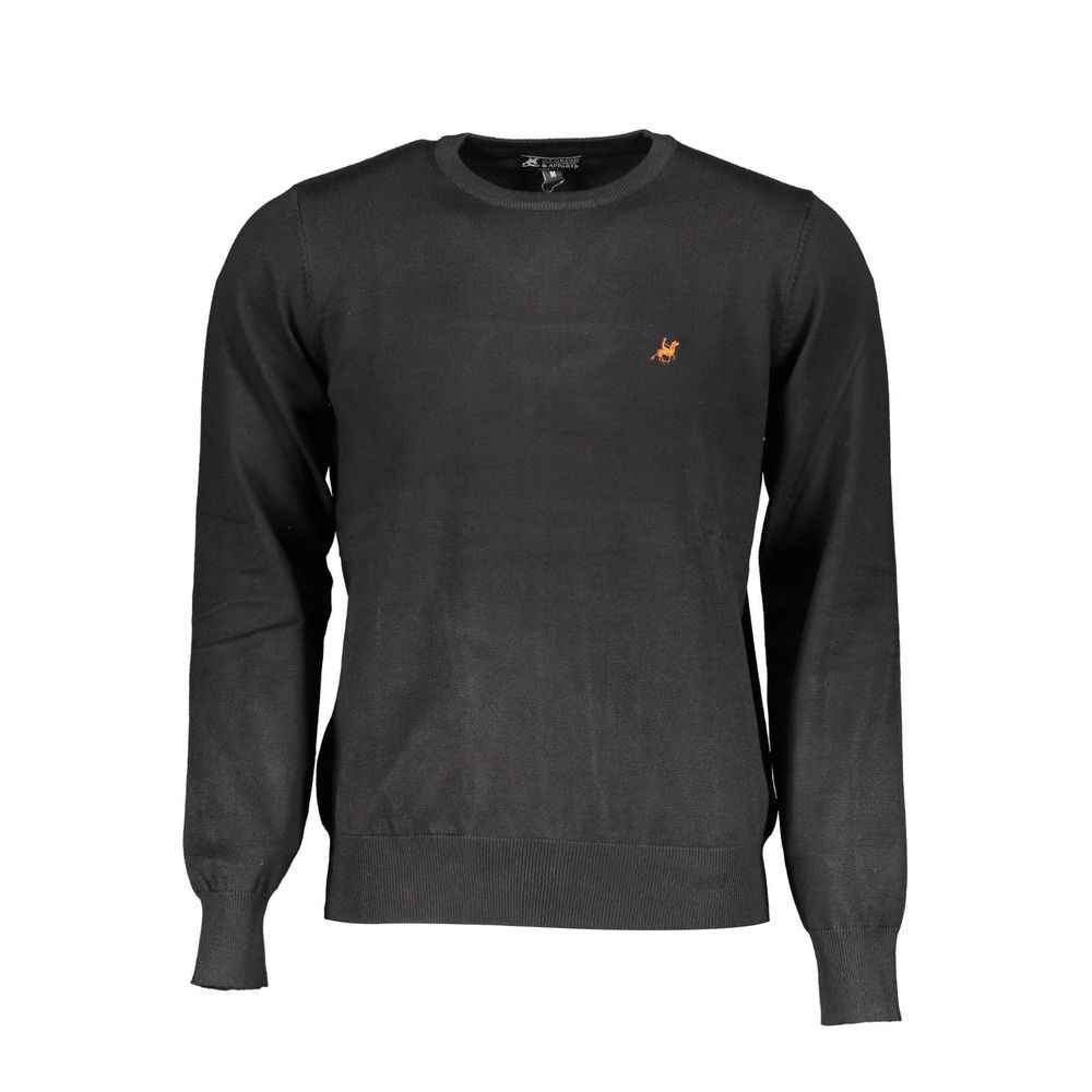 Black Viscosa Men Sweater
