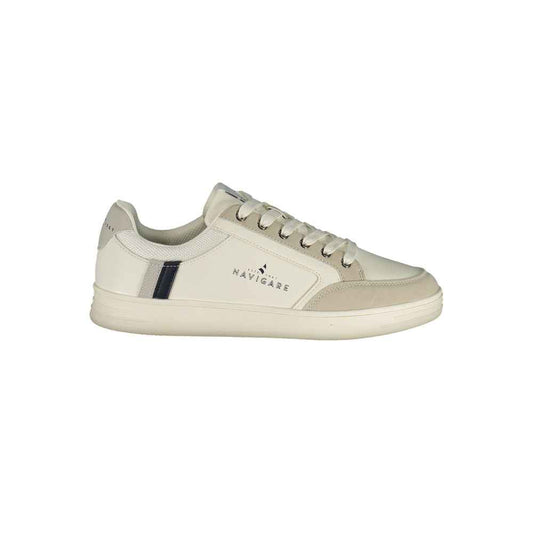 White Polyurethane Men Sneaker