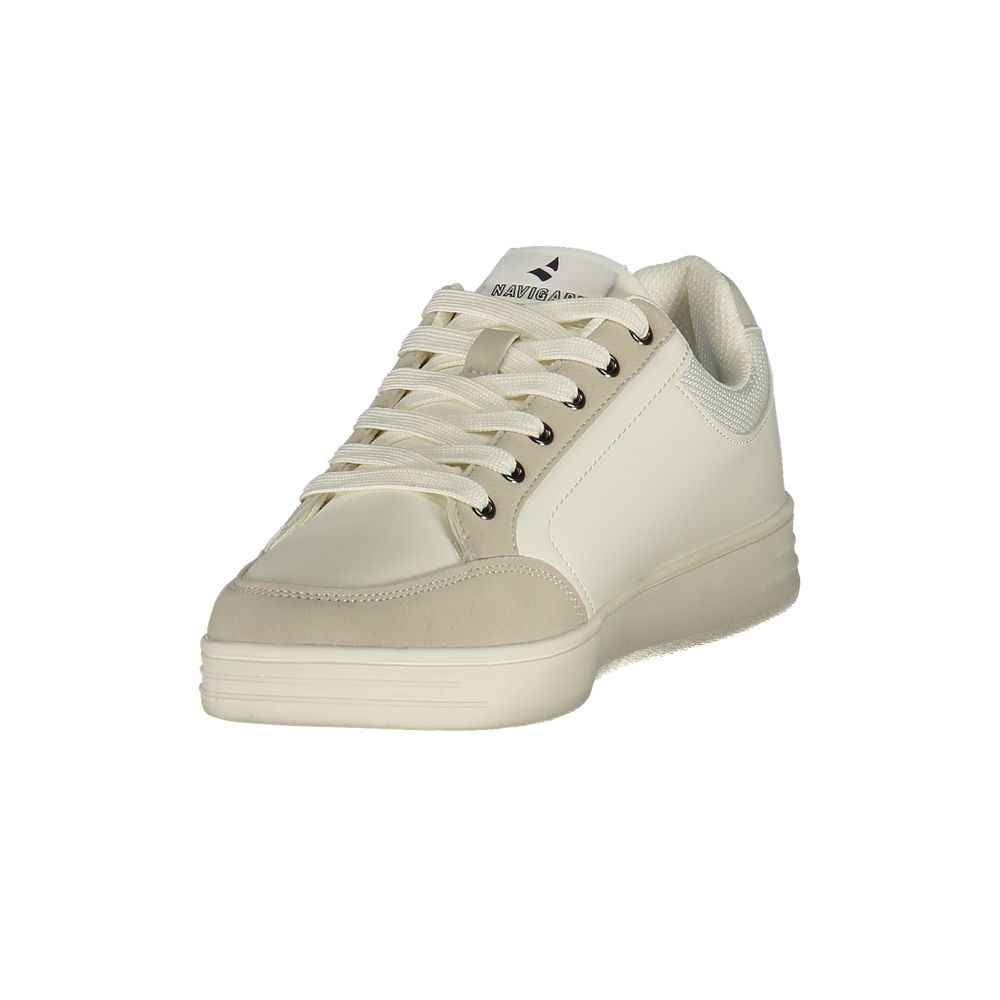 White Polyurethane Men Sneaker