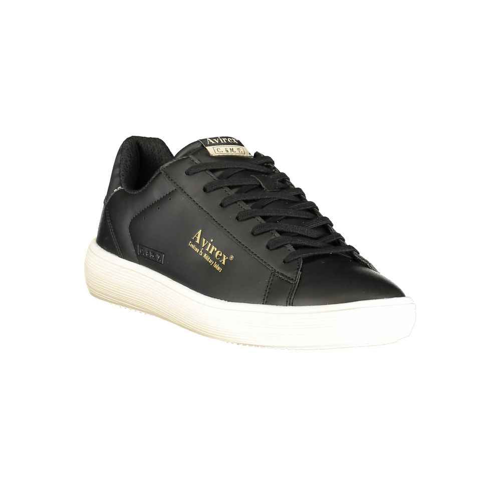 Black Polyurethane Men Sneaker