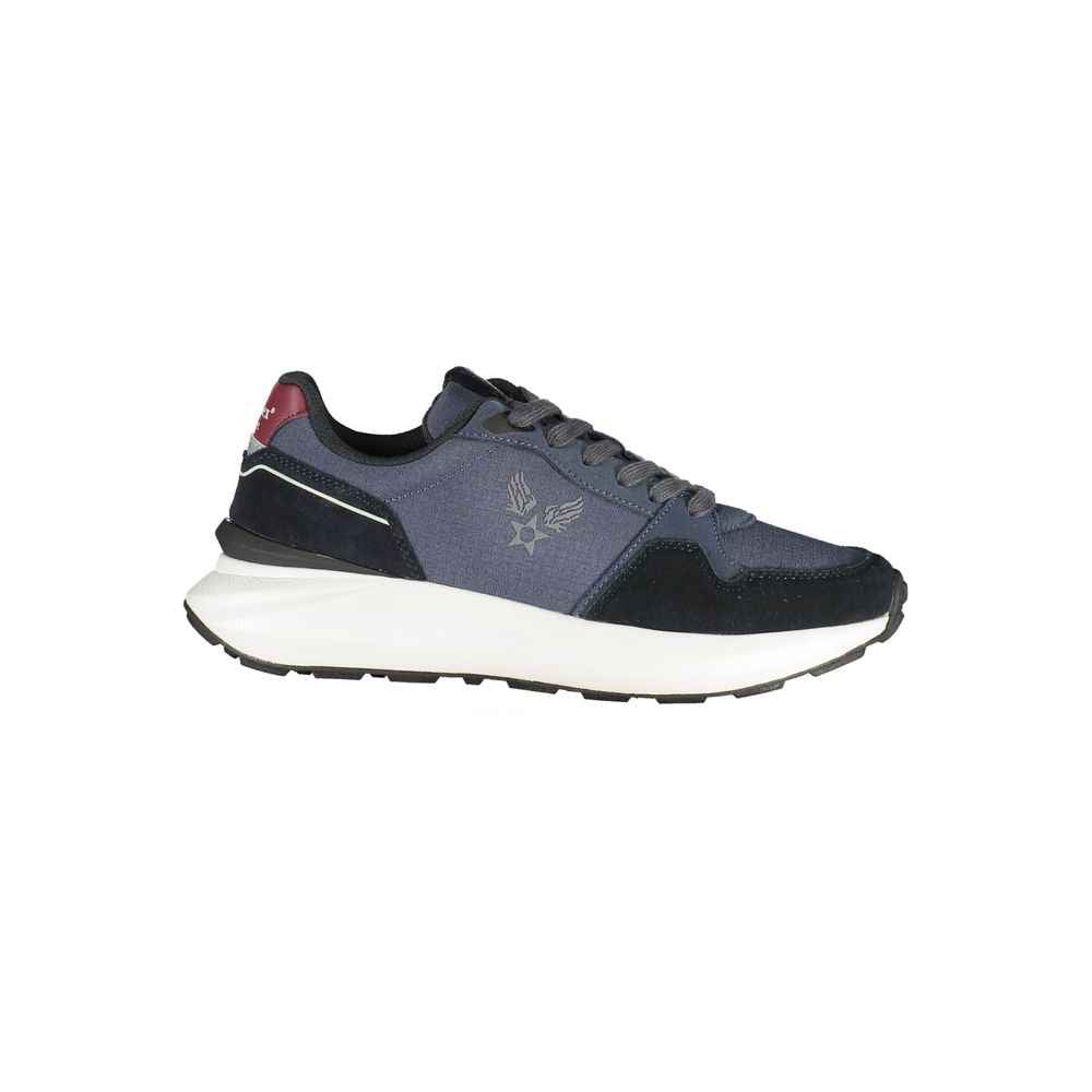Blue Polyurethane Men Sneaker