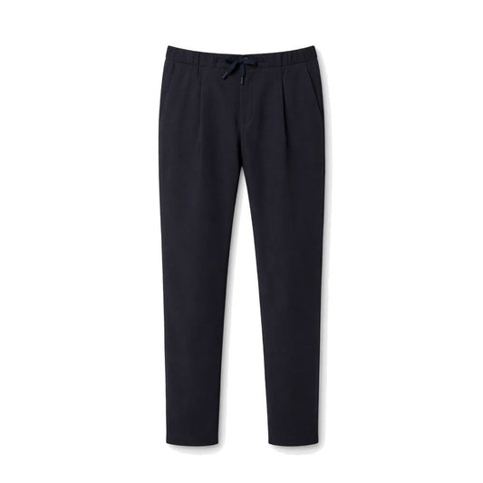 Blue Virgin Wool Casual Pants