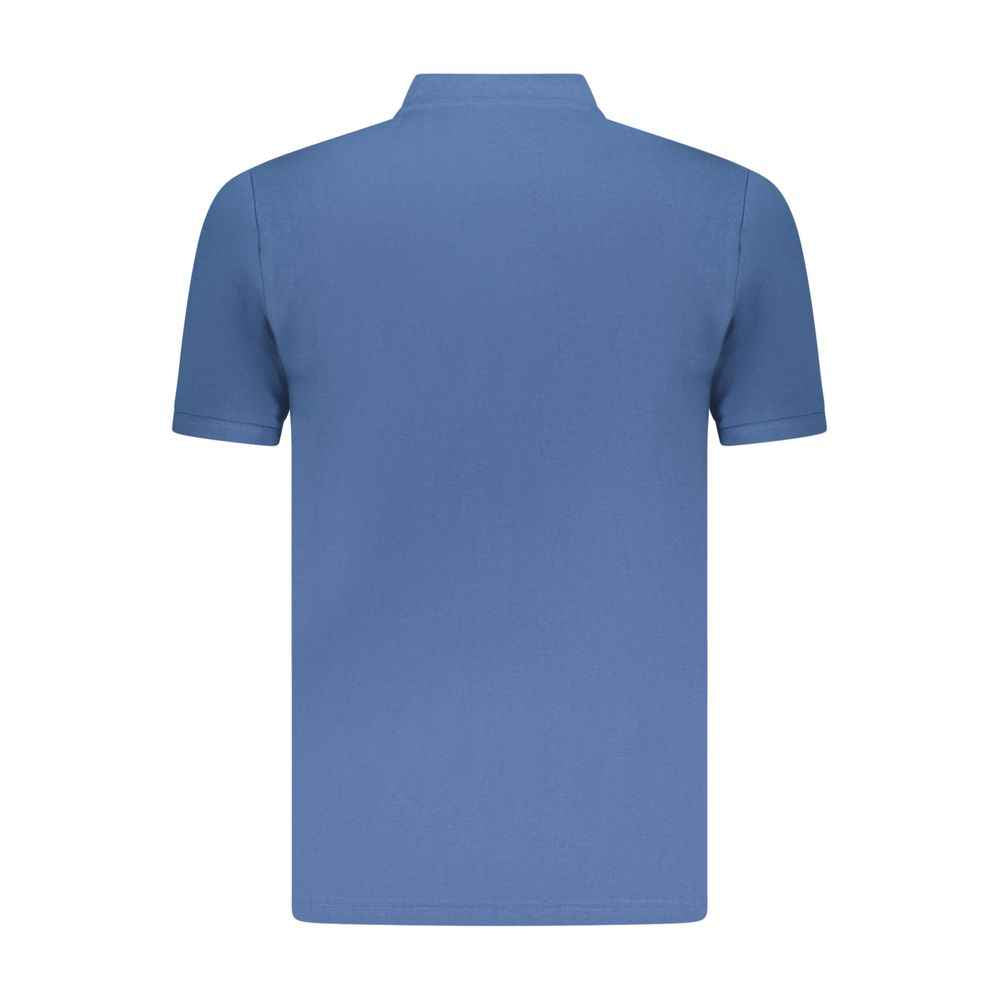Blue Cotton Men Polo Shirt