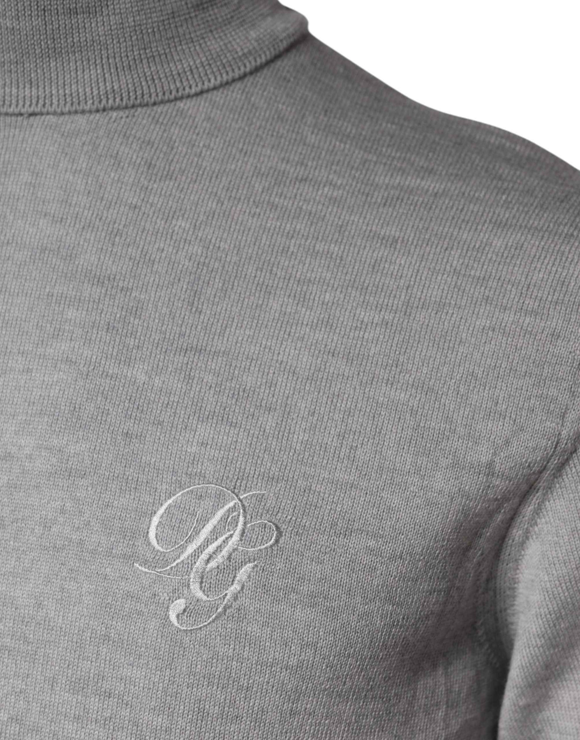 Gray LongSleeve Turtleneck Pullover Sweater