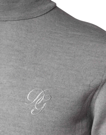 Gray LongSleeve Turtleneck Pullover Sweater