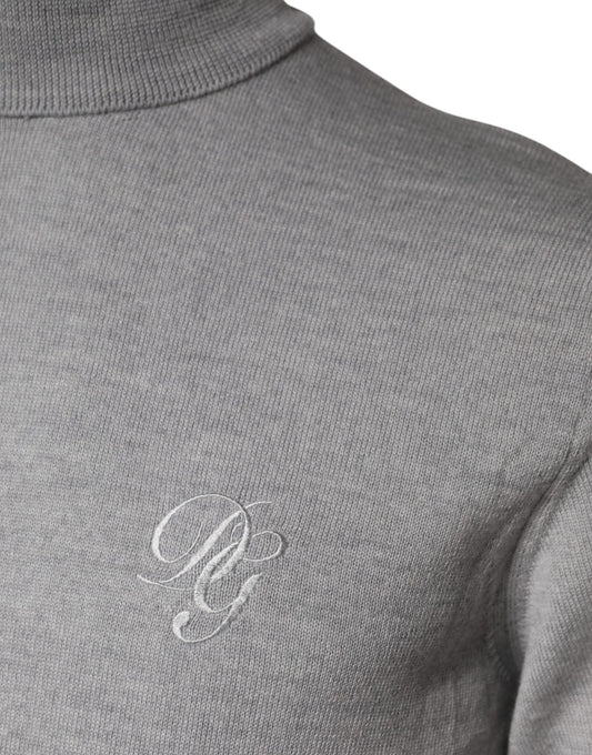 Gray LongSleeve Turtleneck Pullover Sweater